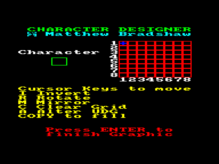 screenshot of the Amstrad CPC game Amstrad Artist by GameBase CPC