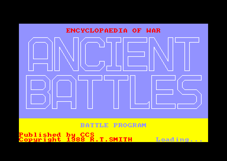 screenshot of the Amstrad CPC game Ancient battles by GameBase CPC