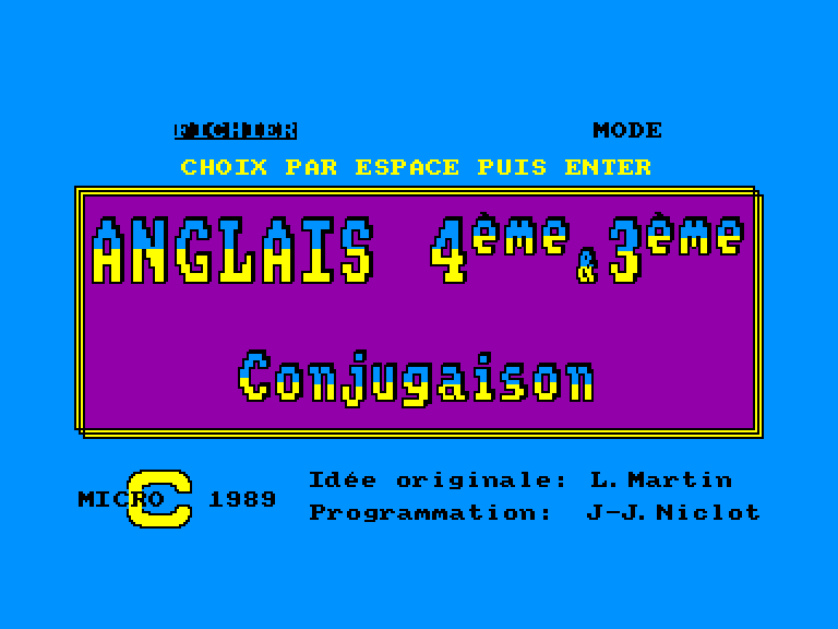 screenshot of the Amstrad CPC game Anglais - 4 3 by GameBase CPC