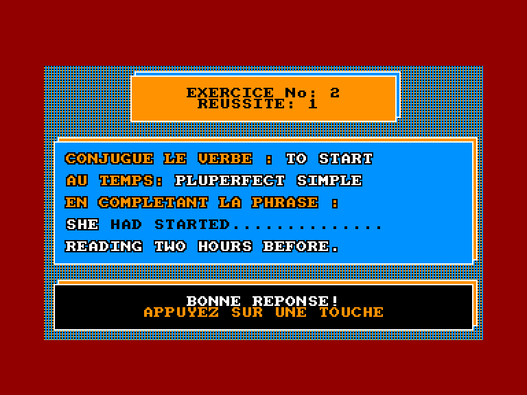 screenshot of the Amstrad CPC game Anglais - 4 3 by GameBase CPC