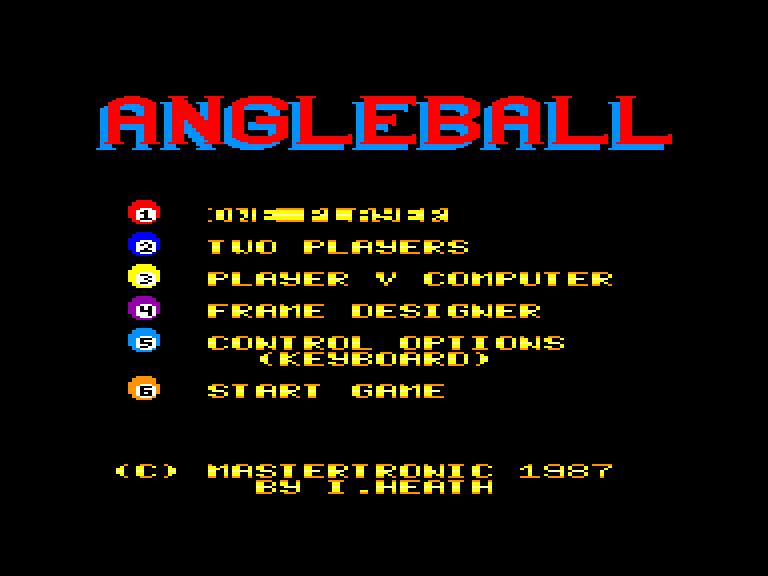 screenshot of the Amstrad CPC game Angleball by GameBase CPC