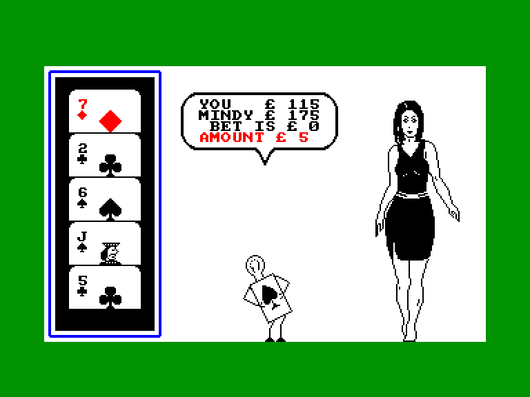 screenshot of the Amstrad CPC game Animated Strip Poker by GameBase CPC