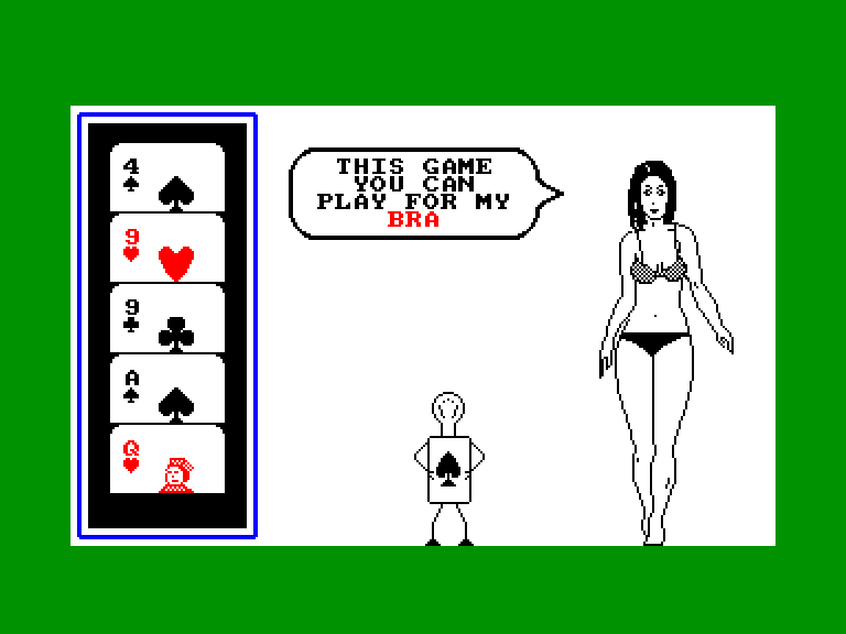 screenshot of the Amstrad CPC game Animated Strip Poker by GameBase CPC