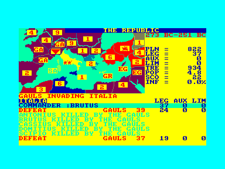 screenshot of the Amstrad CPC game Annals of Rome by GameBase CPC