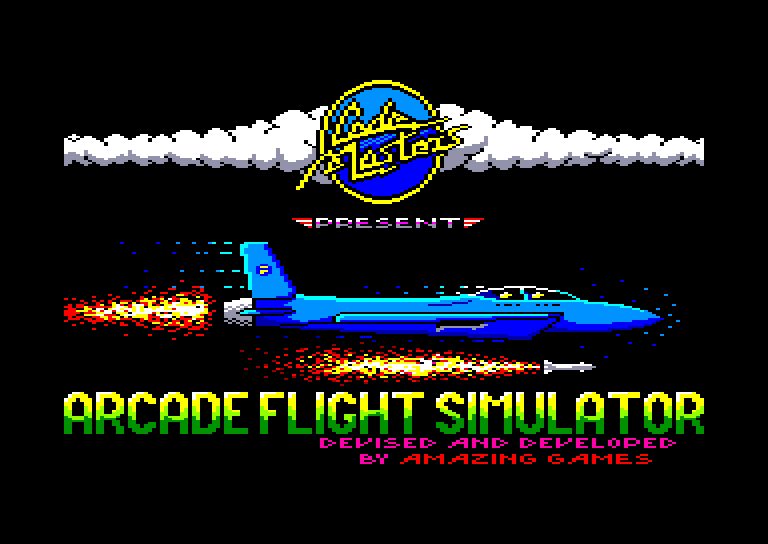 screenshot of the Amstrad CPC game Arcade flight simulator by GameBase CPC