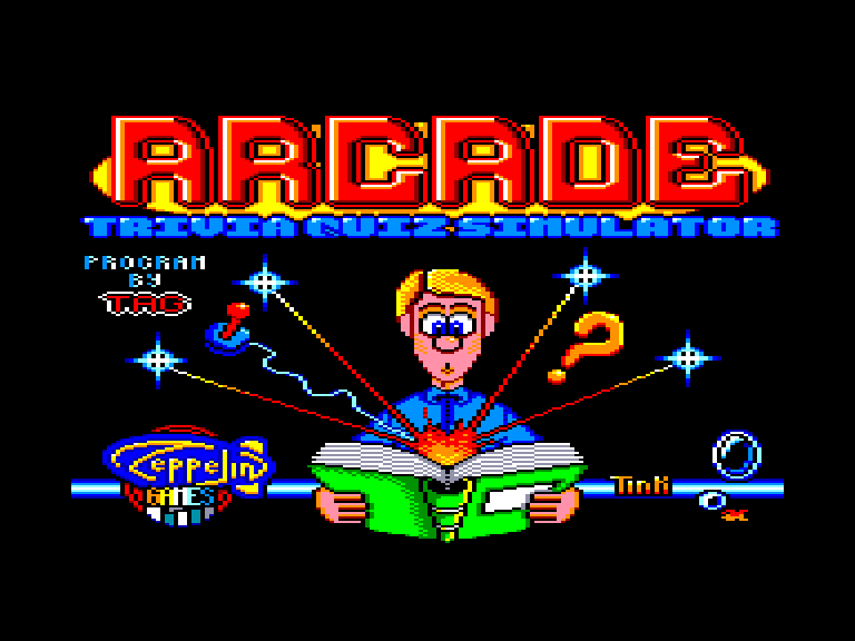 screenshot of the Amstrad CPC game Arcade Trivia Quiz Simulator by GameBase CPC