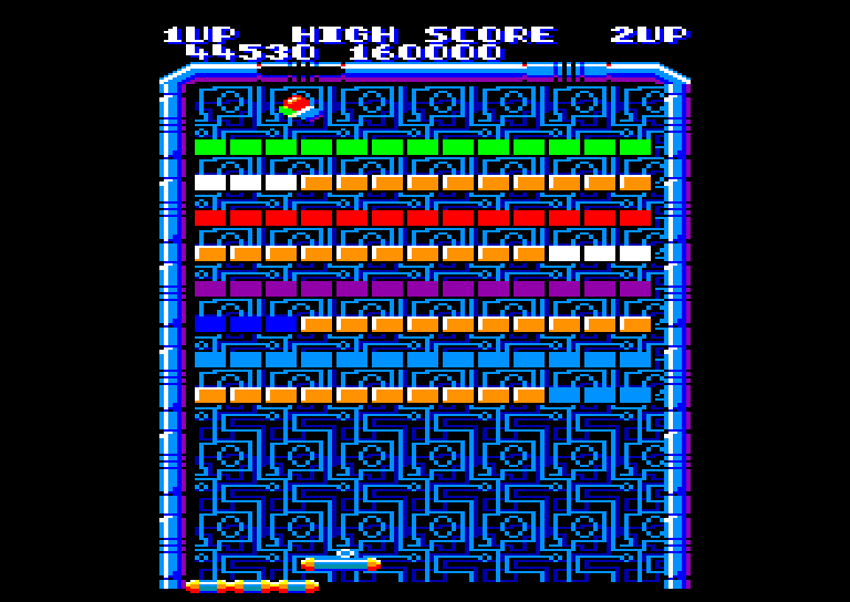 screenshot of the Amstrad CPC game Arkanoid by GameBase CPC