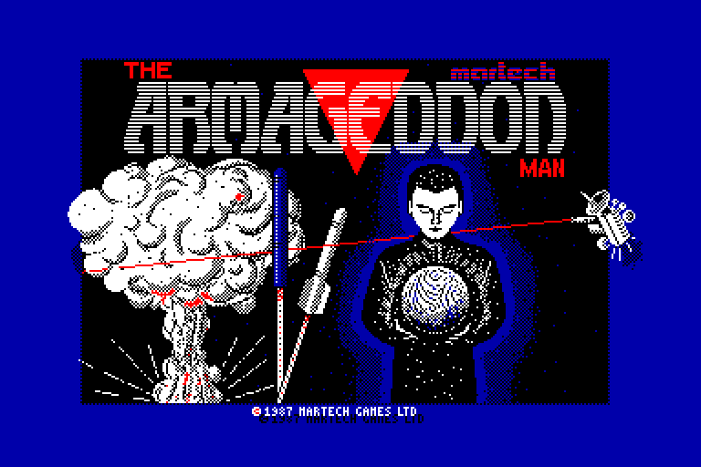 screenshot of the Amstrad CPC game Armageddon man (the) by GameBase CPC