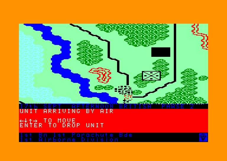 screenshot of the Amstrad CPC game Arnhem (the bridge of) by GameBase CPC