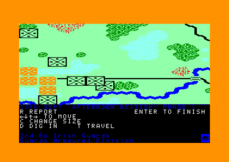 screenshot of the Amstrad CPC game Arnhem (the bridge of) by GameBase CPC