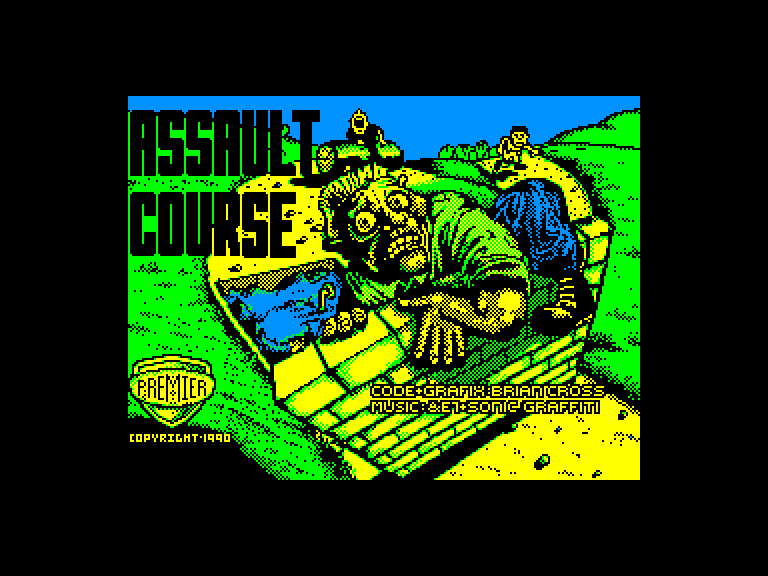 screenshot of the Amstrad CPC game Assault course by GameBase CPC