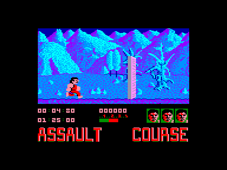 screenshot of the Amstrad CPC game Assault course by GameBase CPC
