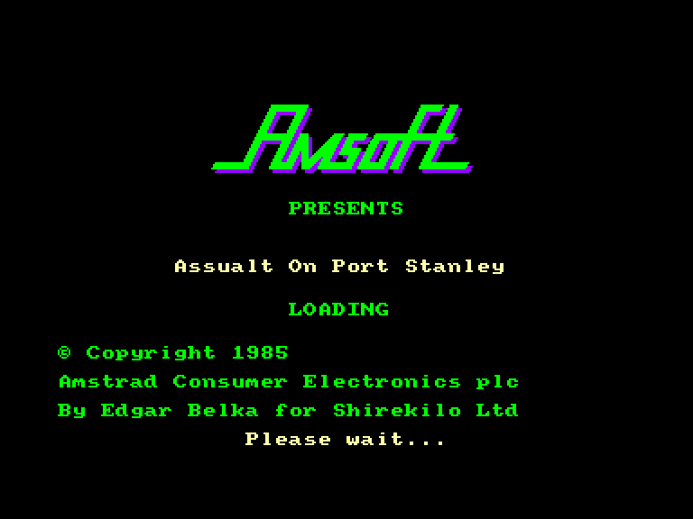 screenshot of the Amstrad CPC game Assault on port stanley by GameBase CPC