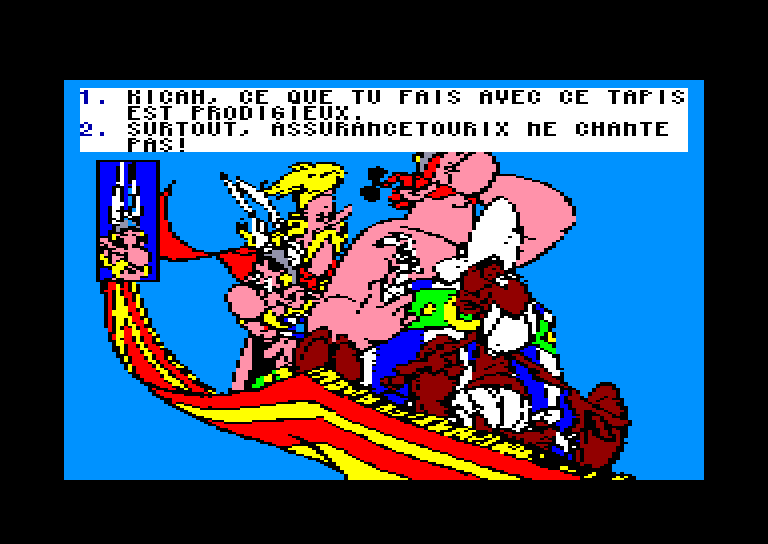 screenshot of the Amstrad CPC game Asterix chez Rahazade by GameBase CPC