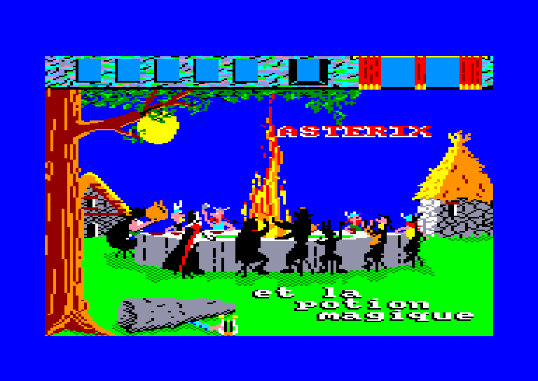 screenshot of the Amstrad CPC game Asterix et la potion magique by GameBase CPC