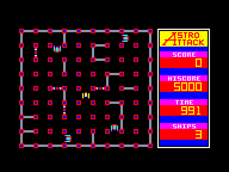 screenshot of the Amstrad CPC game Astro Attack by GameBase CPC