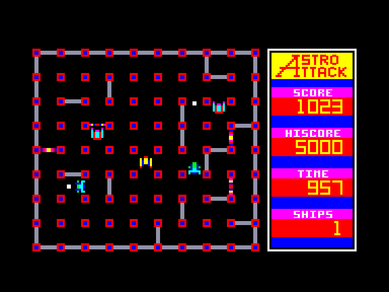 screenshot of the Amstrad CPC game Astro Attack by GameBase CPC