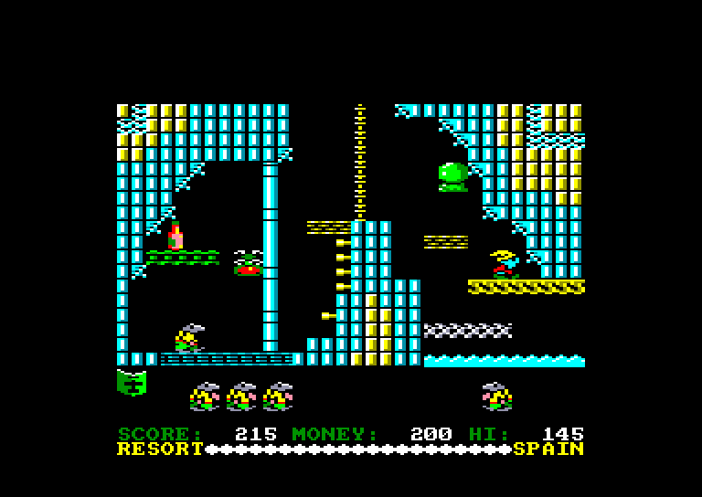 screenshot of the Amstrad CPC game Au Revoir Monty by GameBase CPC