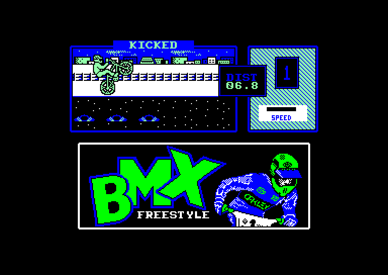 screenshot of the Amstrad CPC game Bmx freestyle by GameBase CPC
