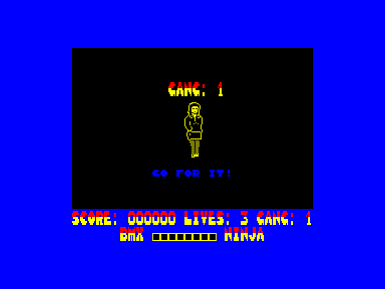 screenshot of the Amstrad CPC game Bmx ninja by GameBase CPC