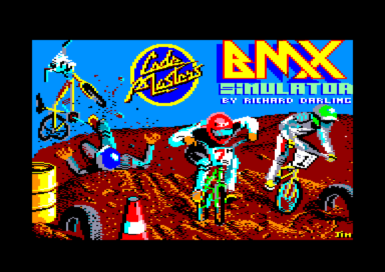 screenshot of the Amstrad CPC game Bmx simulator by GameBase CPC