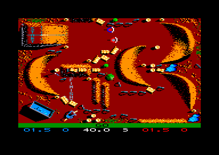 screenshot of the Amstrad CPC game Bmx simulator by GameBase CPC