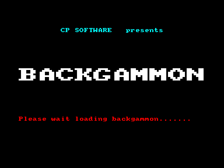 screenshot of the Amstrad CPC game Backgammon by GameBase CPC