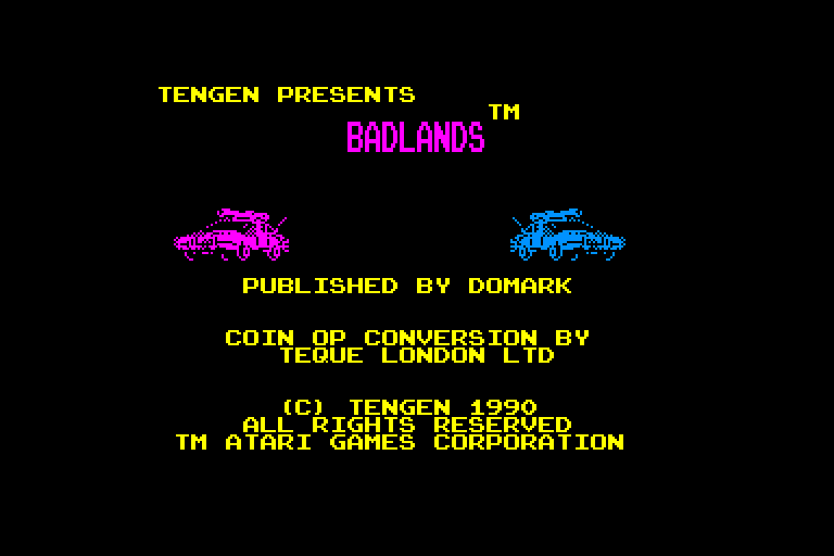 screenshot of the Amstrad CPC game Badlands by GameBase CPC