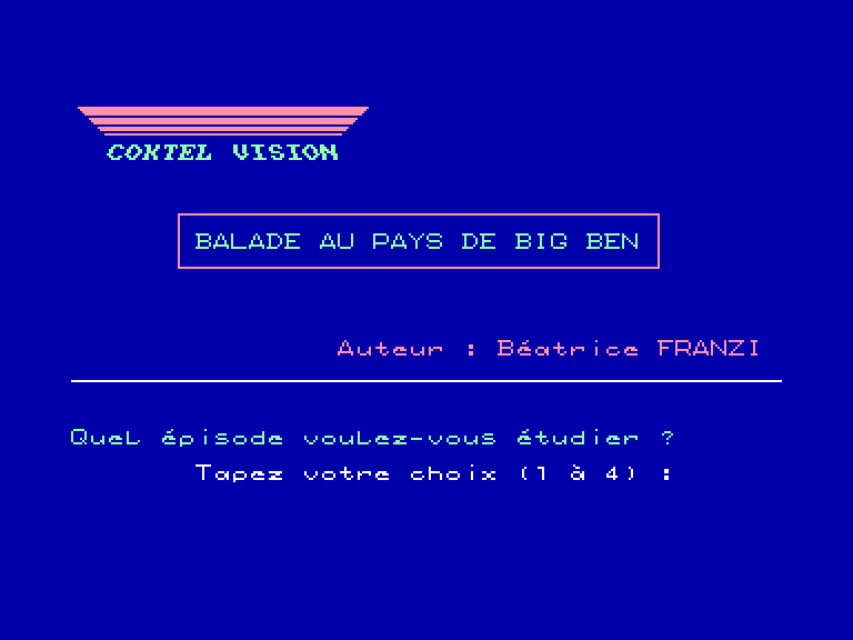 screenshot of the Amstrad CPC game Balade au Pays de Big Ben by GameBase CPC