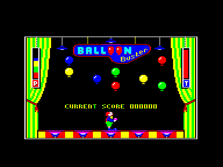 screenshot of the Amstrad CPC game Balloon buster by GameBase CPC