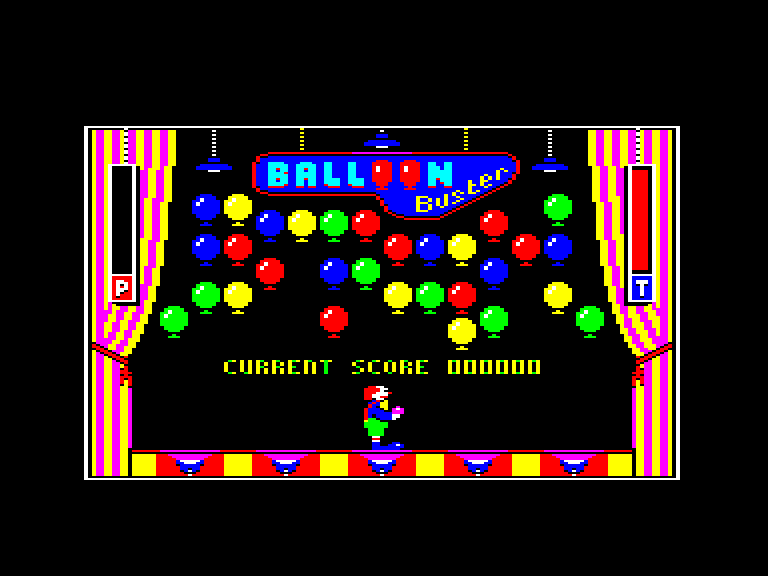 screenshot of the Amstrad CPC game Balloon buster by GameBase CPC