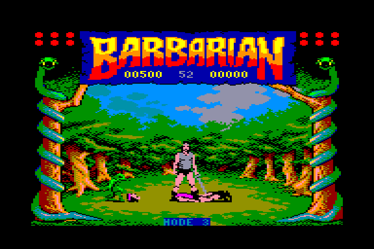 screenshot of the Amstrad CPC game Barbarian by GameBase CPC