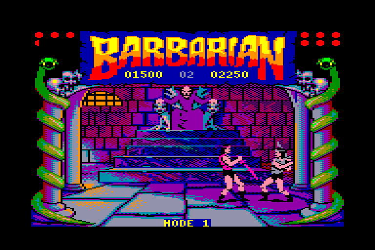 screenshot of the Amstrad CPC game Barbarian by GameBase CPC