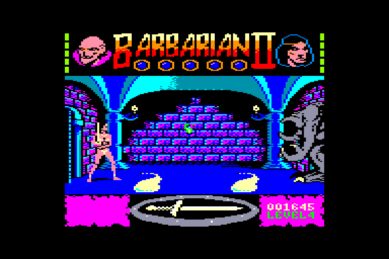 screenshot of the Amstrad CPC game Barbarian II by GameBase CPC