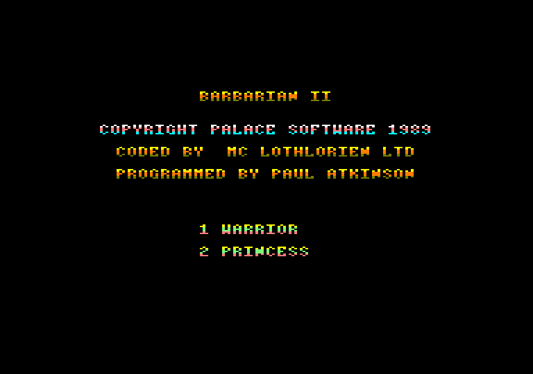 screenshot of the Amstrad CPC game Barbarian II [CPC+] by GameBase CPC