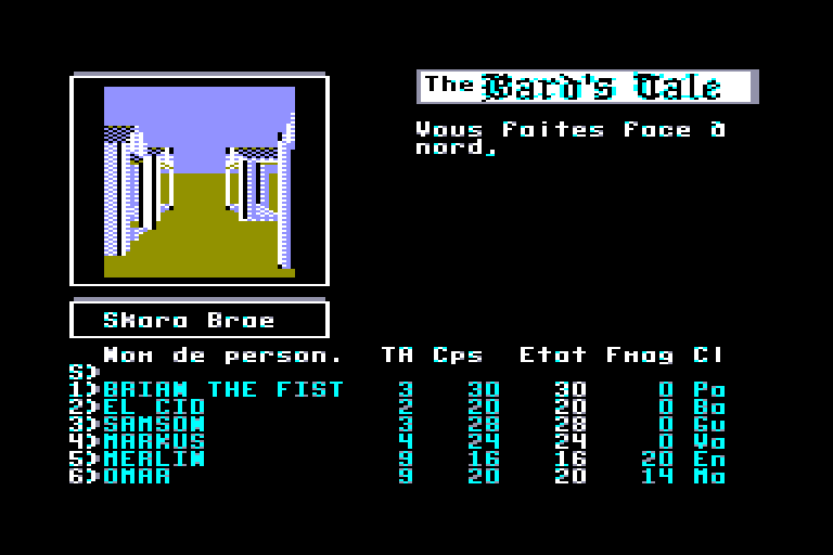 screenshot of the Amstrad CPC game Bard's tale (the) by GameBase CPC