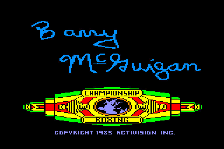 screenshot of the Amstrad CPC game Barry McGuigan World Championship Boxing by GameBase CPC