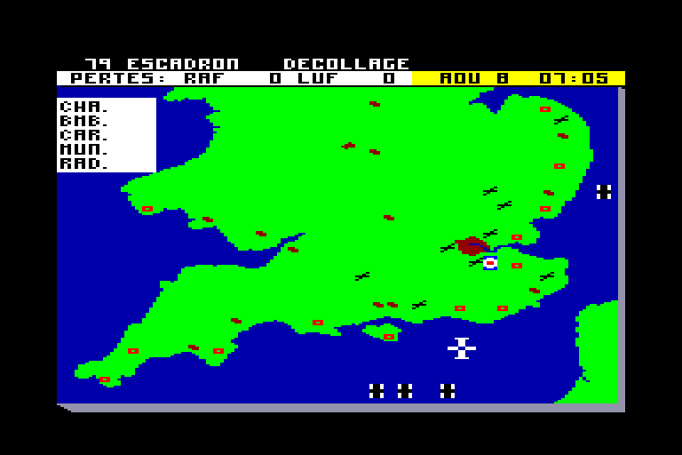 screenshot of the Amstrad CPC game Bataille d'Angleterre (la) by GameBase CPC