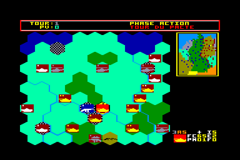 screenshot of the Amstrad CPC game Bataille pour R.F.A. by GameBase CPC