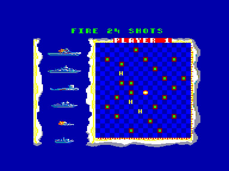 screenshot of the Amstrad CPC game Battle Ships by GameBase CPC