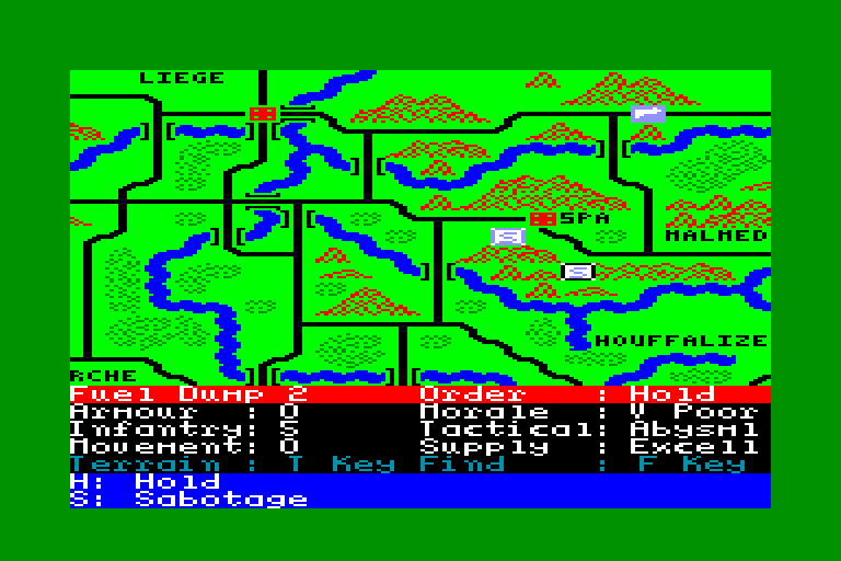 screenshot of the Amstrad CPC game Battle of the bulge (the) by GameBase CPC