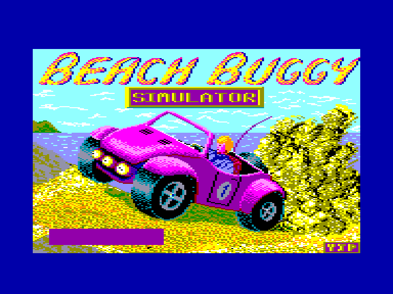 screenshot of the Amstrad CPC game Beach buggy simulator by GameBase CPC