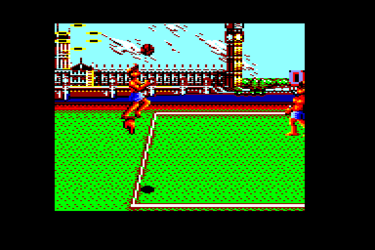 screenshot of the Amstrad CPC game Beach volley by GameBase CPC