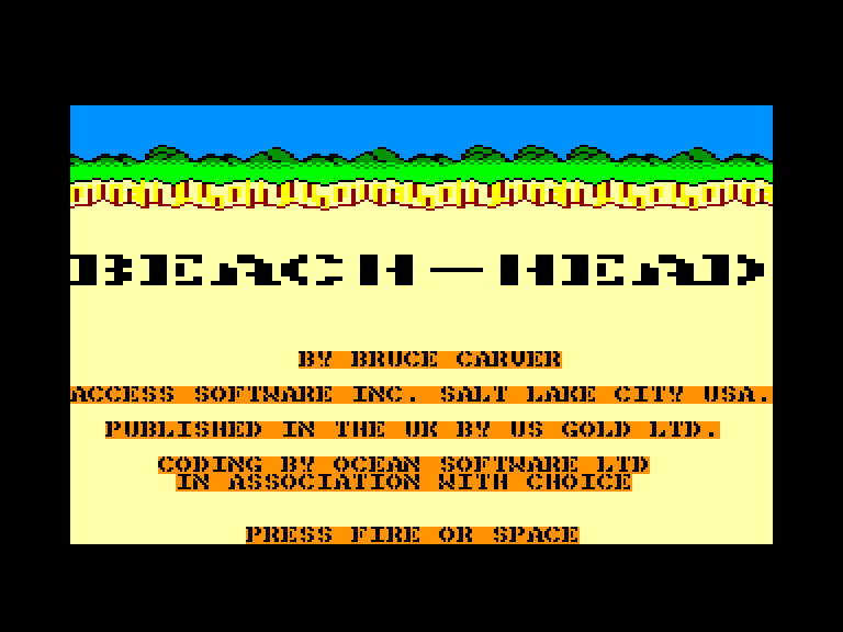 screenshot of the Amstrad CPC game Beach-Head by GameBase CPC