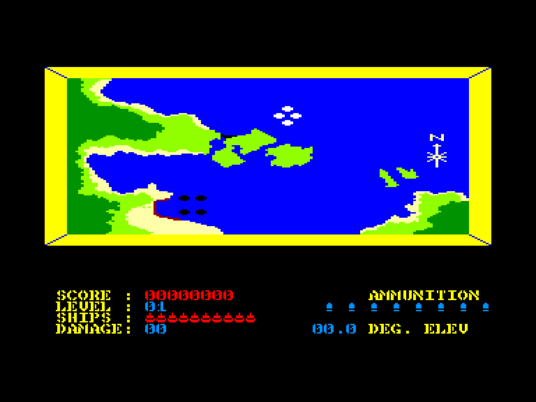 screenshot of the Amstrad CPC game Beach-Head by GameBase CPC