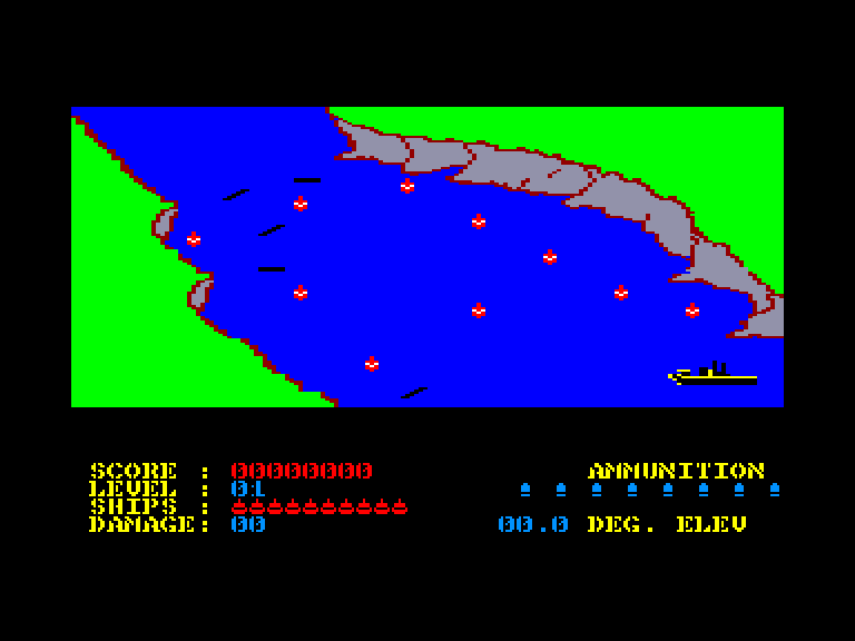 screenshot of the Amstrad CPC game Beach-Head by GameBase CPC