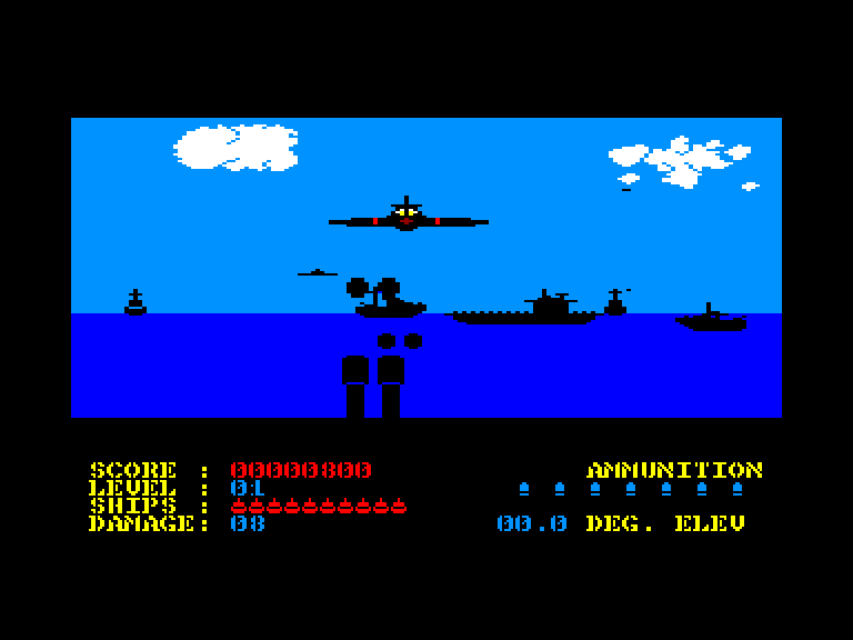 screenshot of the Amstrad CPC game Beach-Head by GameBase CPC