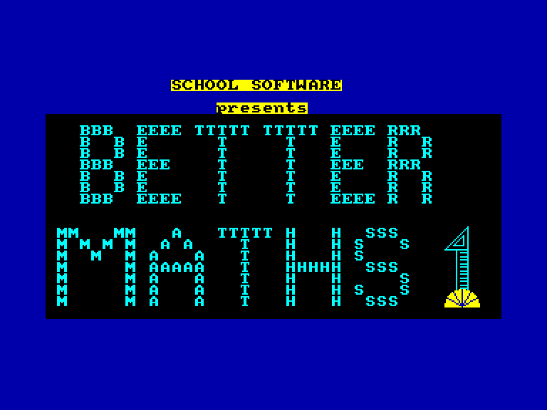 screenshot of the Amstrad CPC game Better Maths - Age 12-16 by GameBase CPC