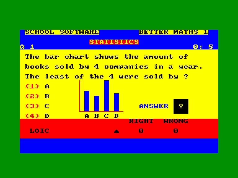 screenshot of the Amstrad CPC game Better Maths - Age 12-16 by GameBase CPC