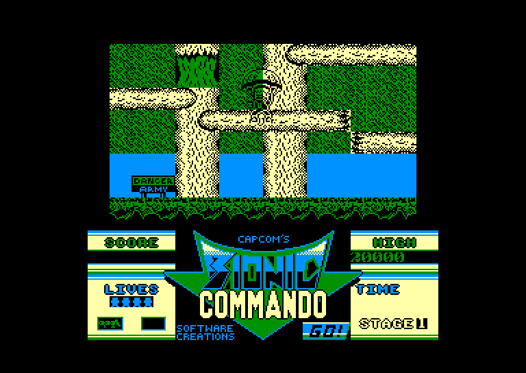 screenshot of the Amstrad CPC game Bionic commando by GameBase CPC